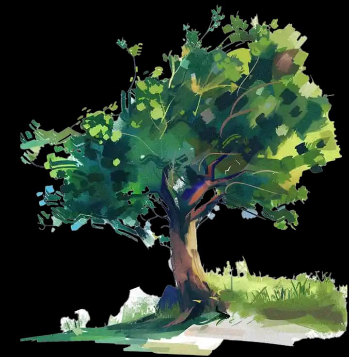 A large leafy tree in a field.